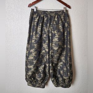 Bryn Walker Wyatt Memory Crunch Geo Print Jacquard Balloon Crop Pants Giza M